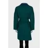 Green coat with a belt