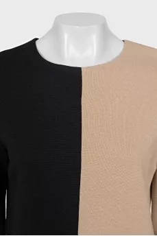 Two-tone dress with a zipper