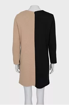 Two-tone dress with a zipper