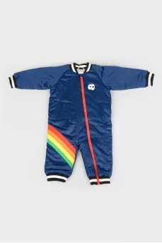 A jumpsuit with a print in the form of a rainbow