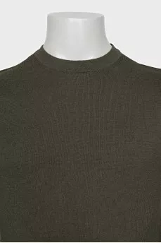 Men's green straight-cut jumper