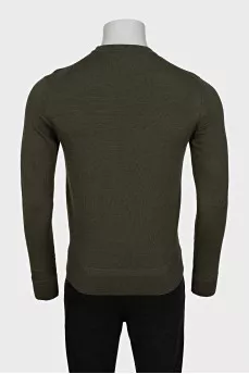 Men's green straight-cut jumper