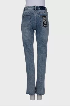 Джинси на середній посадці з розрізами