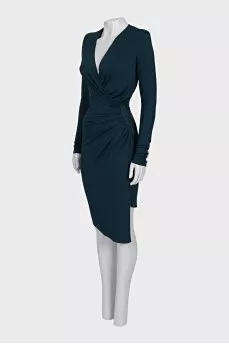 Fitted dress with draped waist
