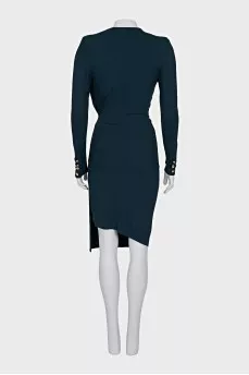 Fitted dress with draped waist