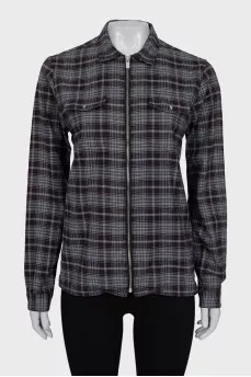 Plaid shirt with a zipper