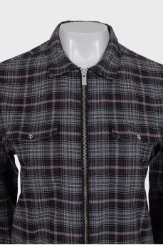 Plaid shirt with a zipper
