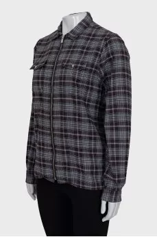 Plaid shirt with a zipper