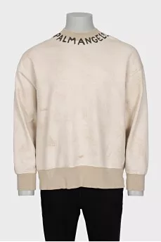 Men's sweater with a printed collar