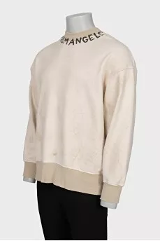 Men's sweater with a printed collar