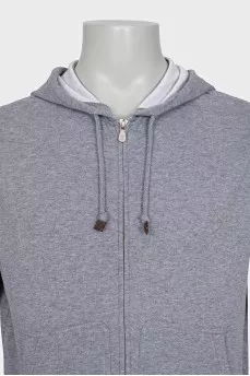Men's gray hooded vest