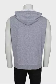 Men's gray hooded vest