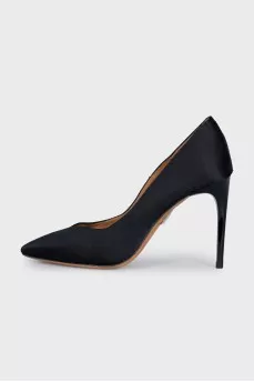 Textile stiletto heeled pumps