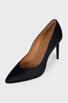 Textile stiletto heeled pumps