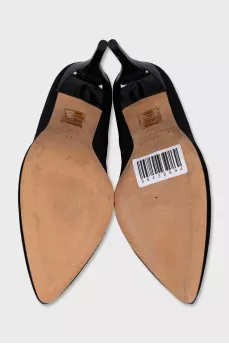Textile stiletto heeled pumps