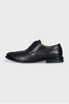 Men's black leather brogues