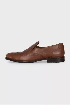 Men's brogues with perforated leather