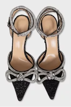 Black slingbacks with rhinestones