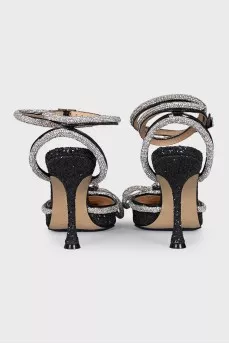 Black slingbacks with rhinestones
