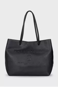 Embossed leather tote