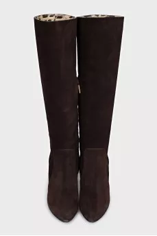 High suede boots with heels