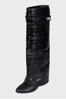Wide wedge boots