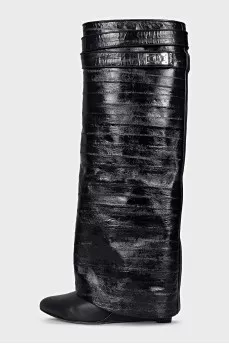 Wide wedge boots