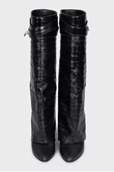 Wide wedge boots