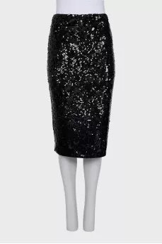 Black sequin suit with tag