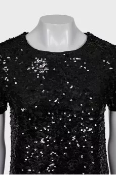 Black sequin suit with tag
