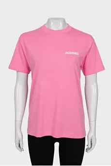 Pink straight-cut T-shirt