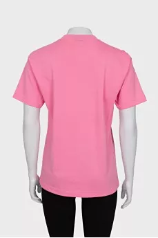 Pink straight-cut T-shirt