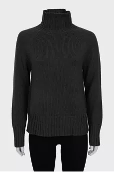 Green wool and cashmere sweater