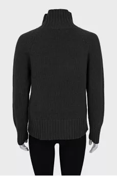 Green wool and cashmere sweater