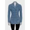 Denim jacket with accent buttons