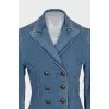 Denim jacket with accent buttons