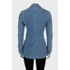 Denim jacket with accent buttons