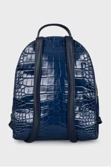 Leather backpack with embossing
