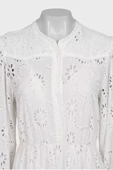Fitted dress with perforated buttons
