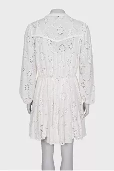 Fitted dress with perforated buttons