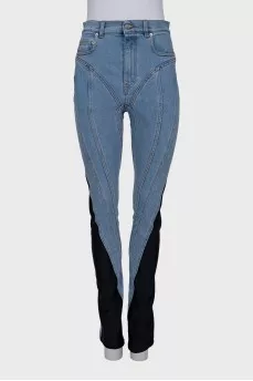 Двухцветные джинсы skinny fit