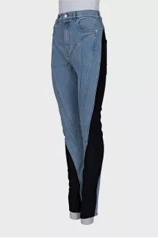 Двухцветные джинсы skinny fit