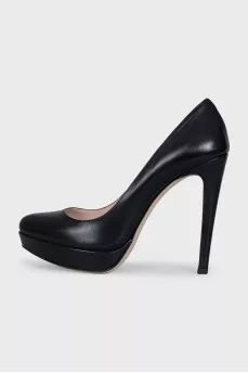 Black leather shoes