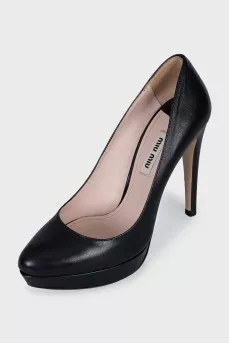 Black leather shoes