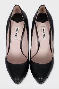 Black leather shoes