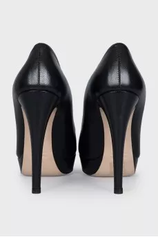 Black leather shoes