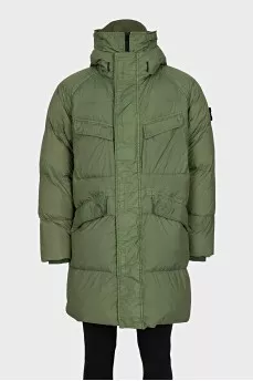 Men's green down jacket