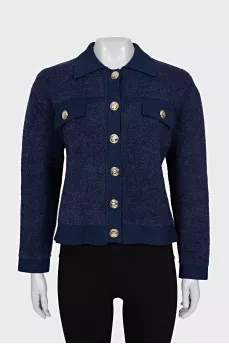 Straight cardigan with gold buttons
