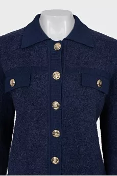 Straight cardigan with gold buttons
