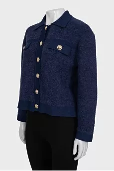 Straight cardigan with gold buttons